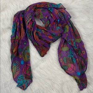 INDIA ARTS purple paisley patterned scarf